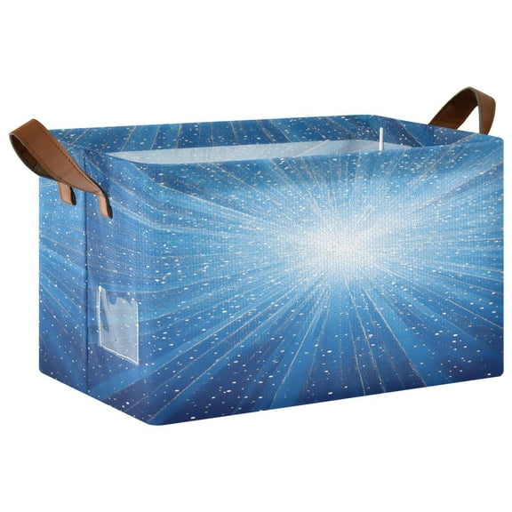 Ryvnso Fireworks Stripes Print Storage Bins Large Basket Foldable Cube Toys Organizer with Handles 1 PC