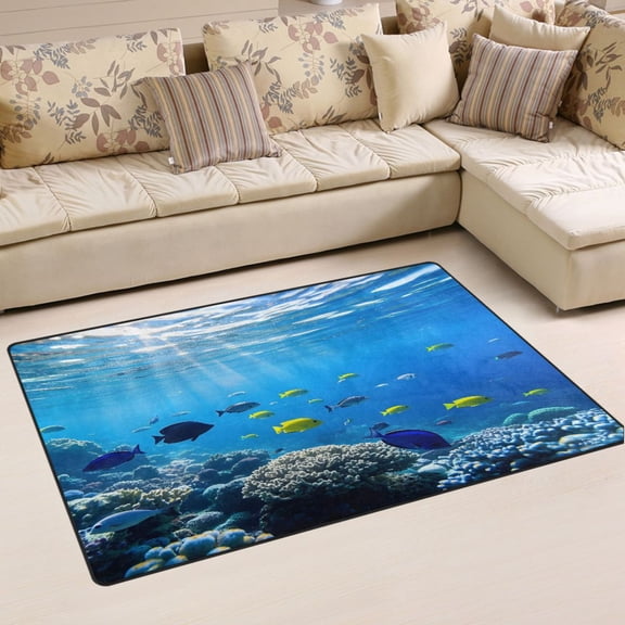 Ryvnso Fish Ocean Area Floor Mat Non-Slip Carpet Soft Rugs Doormats 31" x 20"