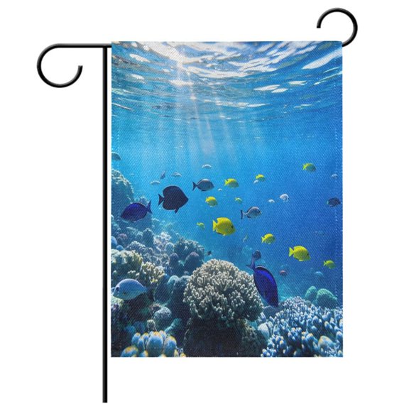 Ryvnso Fish Ocean Garden Flag 12x18 Inch Double Sided Seasonal Yard Decoration