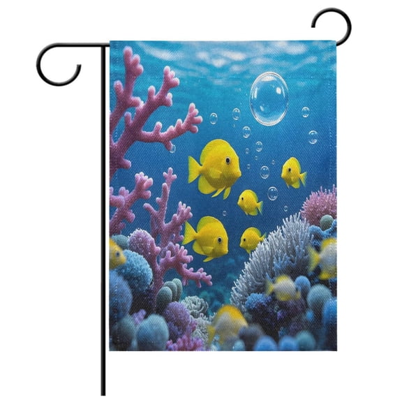 Ryvnso Fish in Ocean Pattern Garden Flag 12x18 Inch Double Sided Seasonal Yard Decoration