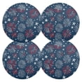 thumbnail image 1 of Ryvnso Flag Independence Day Round Plate Mats Dining Table Placemat Set of 4 for Holiday Decoration, 1 of 7