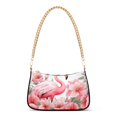 thumbnail image 1 of Ryvnso Flamingo Tropical Flowers Womens Chain Shoulder Bag Tote Handbags Clutch Hobo Purse with Zipper for Travel, 1 of 7