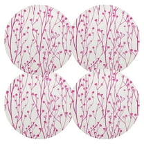 Ryvnso Floral with Heart Shape Round Plate Mats Dining Table Placemat Set of 4 for Holiday Decoration