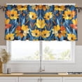 thumbnail image 1 of Ryvnso Flower Painting Curtains Sets Short Curtain Rod Pocket Half Window Cafe Farmhouse Tier 2 Panels 57"W x 24"L, 1 of 7