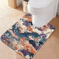 thumbnail image 1 of Ryvnso Flower Pattern Bathroom Shaggy Rugs Toilet U Shape Mat Soft Contour Rug 20"x24", 1 of 9