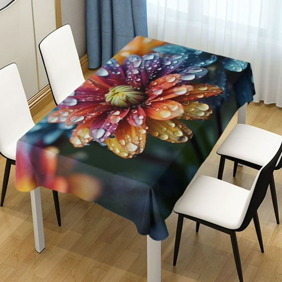 Ryvnso Flower Rectangle Table Cloth Tablecover Dinning Tablecloth 54"x72"