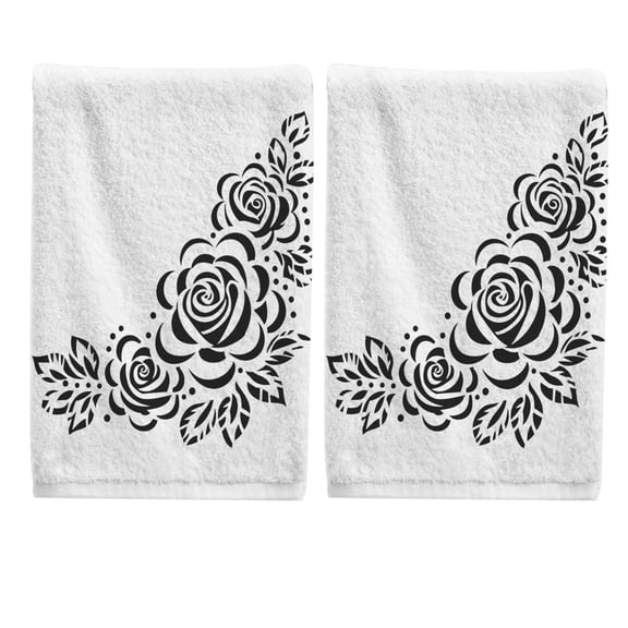 Ryvnso Flower-z7 Hand Towels Set for Bathroom Cotton Face Towel Decorative 15.5x29.5 inch