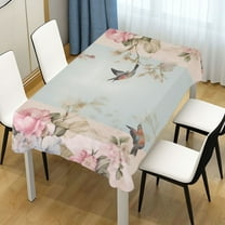 Ryvnso Flowers and Birds Rectangle Table Cloth Tablecover Dinning Tablecloth 54"x72"