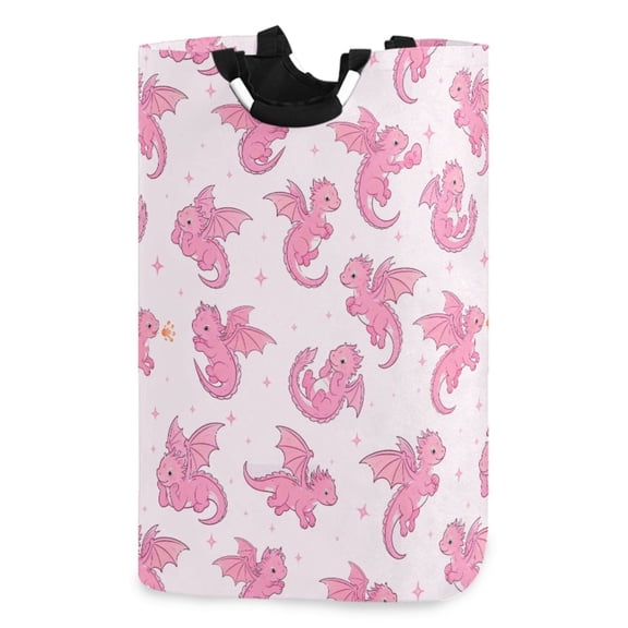 Ryvnso Flying Fantasy Dragons Pattern Large Storage Basket with Handles Collapsible Organizer Bin Laundry Hamper