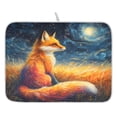 thumbnail image 1 of Ryvnso Fox Starry Night Dish Drying Mat for Kitchen Countertop 18x24 Large Dish Pad Drainer Rack Dish Sink Mats, 1 of 7