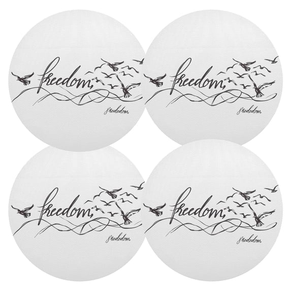 Ryvnso Free Bird Round Plate Mats Dining Table Placemat Set of 4 for Holiday Decoration