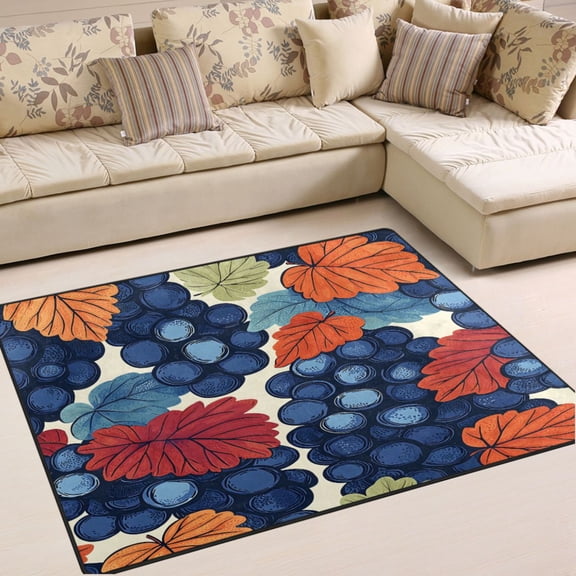 Ryvnso Fruit Grapes Area Rug Floor Mats Non-Slip Home Carpet 63 x 48 inch