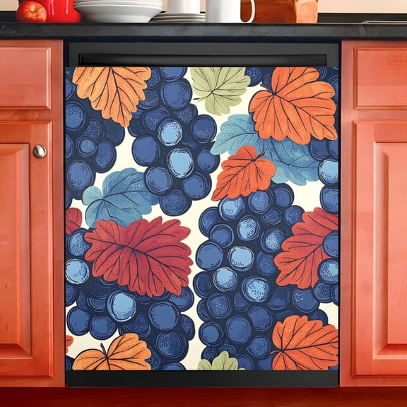 Ryvnso Fruit Grapes Dishwasher Magnetic Refrigerator Magnet Cover Kitchen Home Decorative 23"x26"
