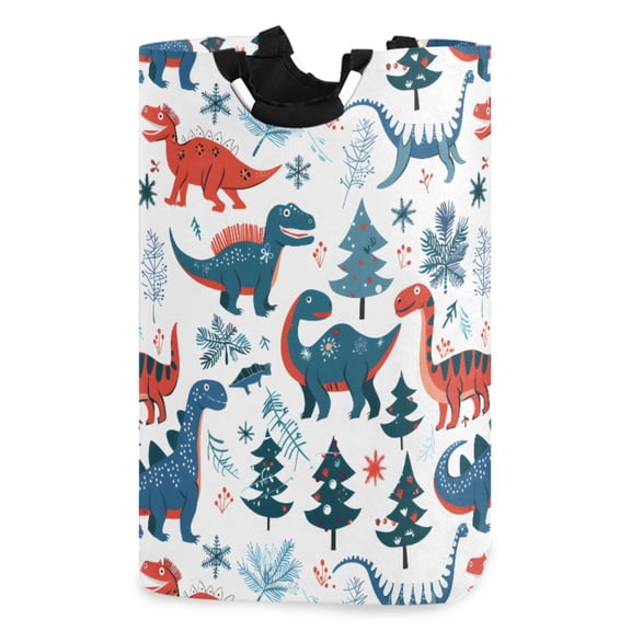 Ryvnso Funny Cartoon Dinosaurs Pattern Large Storage Basket with Handles Collapsible Organizer Bin Laundry Hamper