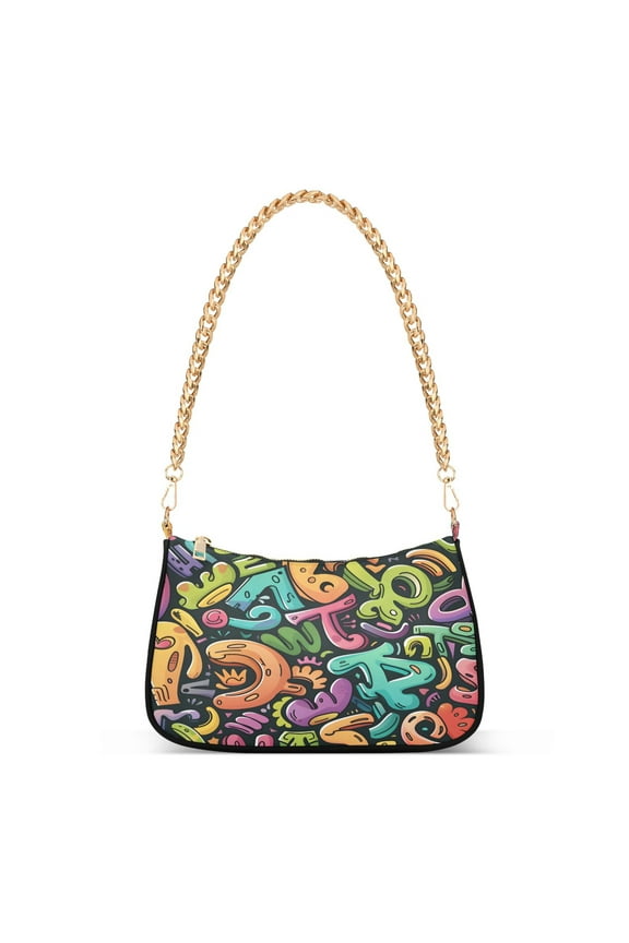 Funny Character Womens Chain Shoulder Bag Tote Handbags Clutch Hobo Purse with Zipper for Travel
