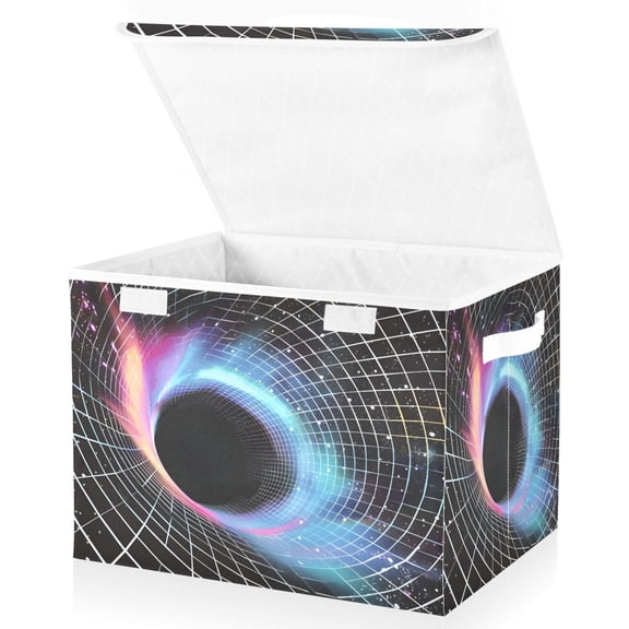 Ryvnso Funny Falling Sensation Large Lidded Foldable Storage Baskets Cubes Boxes Lids Bin for Home