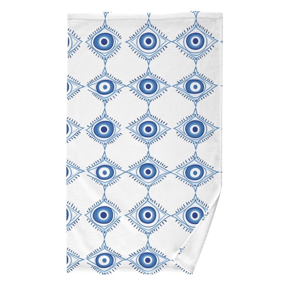 Ryvnso Funny Geometry Eyes Pattern Cotton Hand Towel Absorbent Face Bath Towels for Beach Pool Sports