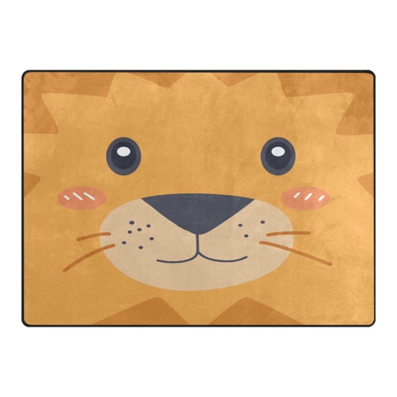Ryvnso Funny Lion Face Area Rug Floor Mats Non-Slip Home Carpet 80 x 58 inch
