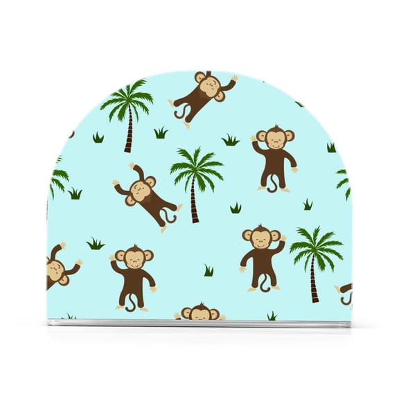 Ryvnso Funny Monkey and Tree Palm Acrylic Napkin Holder Table Kitchen Paper Tissue Organization 1 Pack