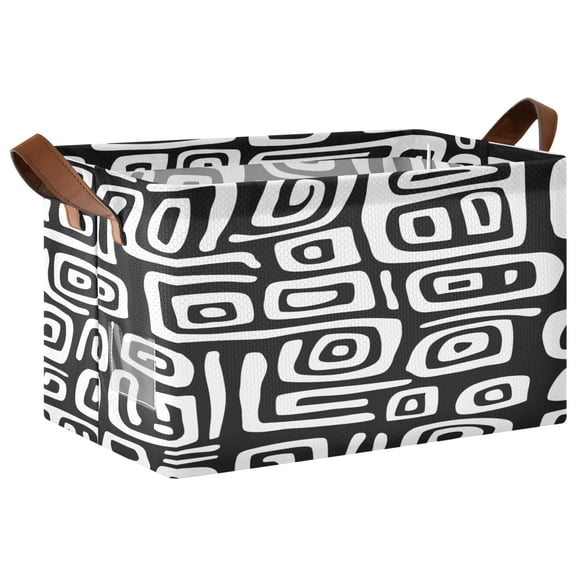 Ryvnso Funny Stripes Pattern Storage Bins Large Basket Foldable Cube Toys Organizer with Handles 1 PC