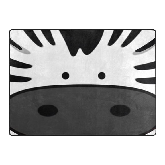 Ryvnso Funny Zebra Face Area Rug Floor Mats Non-Slip Home Carpet 80 x 58 inch