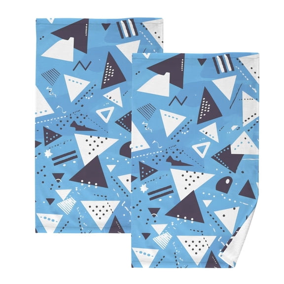Ryvnso Geometric Triangle Cotton Hand Towels Sets Face Towel 2 PCs Bathroom Decorative