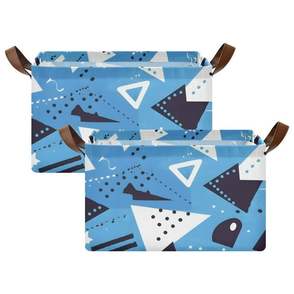 Ryvnso Geometric Triangle Storage Bins Large Basket Foldable Cube Toys Organizer with Handles 2 PCs