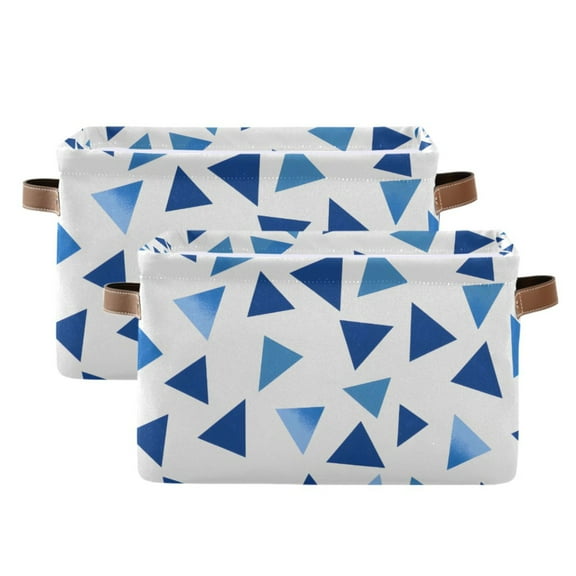 Ryvnso Geometrical Storage Basket Large Bin Foldable Boxes Toys Organizer 14.2x10.2x8.3in 2 PCs