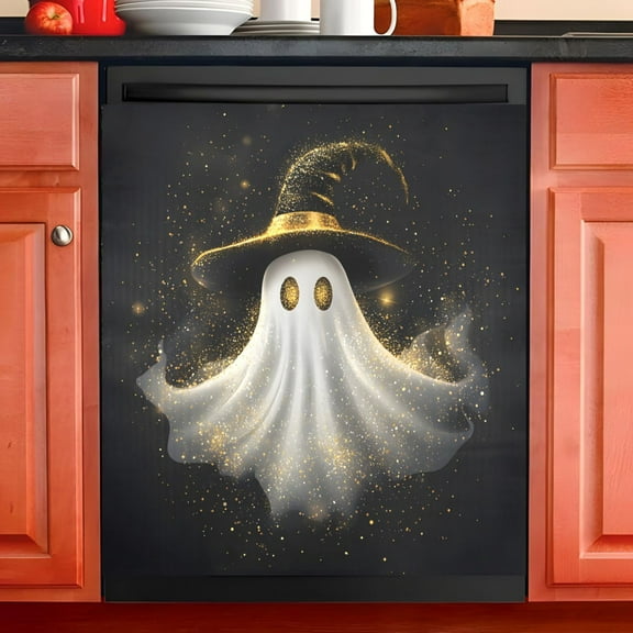 Ryvnso Ghost with Hat Dishwasher Magnetic Refrigerator Magnet Cover Kitchen Home Decorative 23"x26"