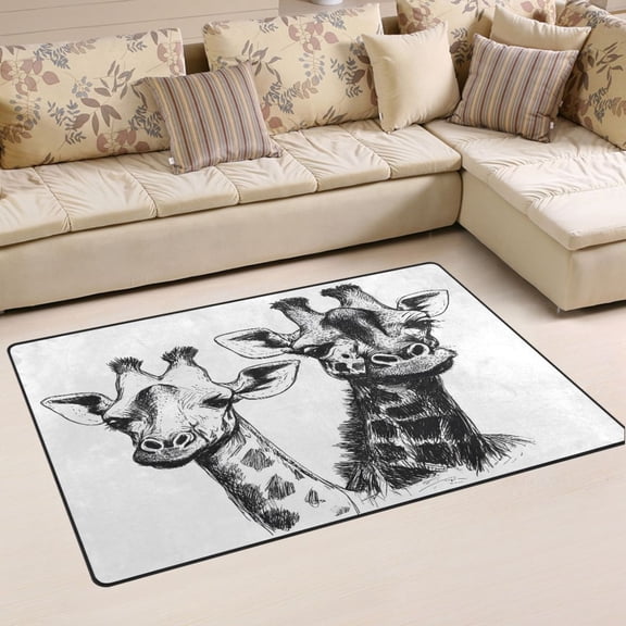 Ryvnso Giraffes Area Floor Mat Non-Slip Carpet Soft Rugs Doormats 31" x 20"