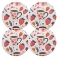 thumbnail image 1 of Ryvnso Glass and Strawberry Round Plate Mats Dining Table Placemat Set of 4 for Holiday Decoration, 1 of 7