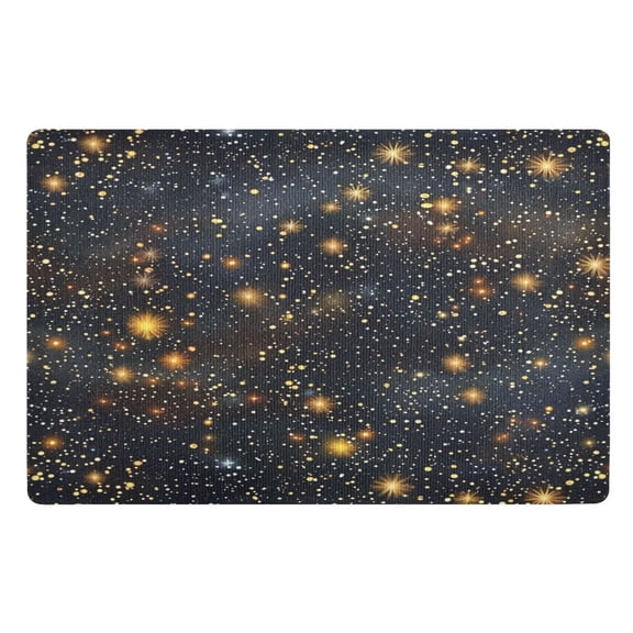 Ryvnso Glitter Shiny Galaxy Door Mats Outdoor Indoor Entrance Low Profile Floor Rugs 32"x20" Carpet