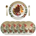 thumbnail image 1 of Ryvnso Gnomes Christmas Tree Round Plate Mats Dining Table Placemat Set of 6 for Holiday Decoration, 1 of 7