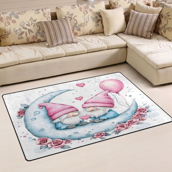 Ryvnso Gnomes on Moon Area Floor Mat Non-Slip Carpet Soft Rugs Doormats 31" x 20"