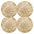 thumbnail image 1 of Ryvnso Gold Flower Round Plate Mats Dining Table Placemat Set of 4 for Holiday Decoration, 1 of 7
