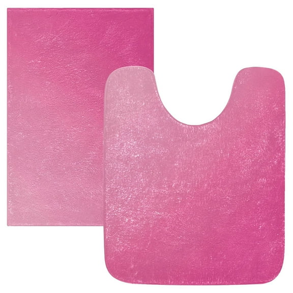 Ryvnso Gradient Pink Bathroom Shaggy Rugs Toilet Mat Soft Contour Rug