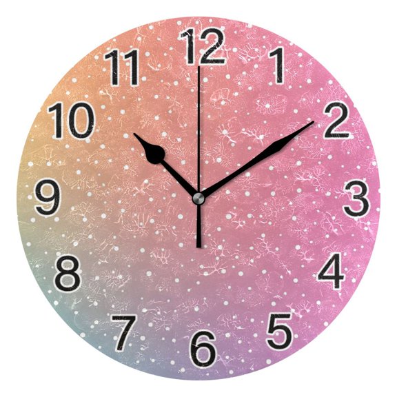 Ryvnso Gradient Polka Dots Wall Clock Non Ticking Silent Kitchen Clock Battery Operated Clocks 10 inch