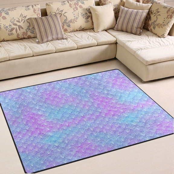Ryvnso Gradient Scale Area Rug Floor Mats Non-Slip Home Carpet 80 x 58 inch