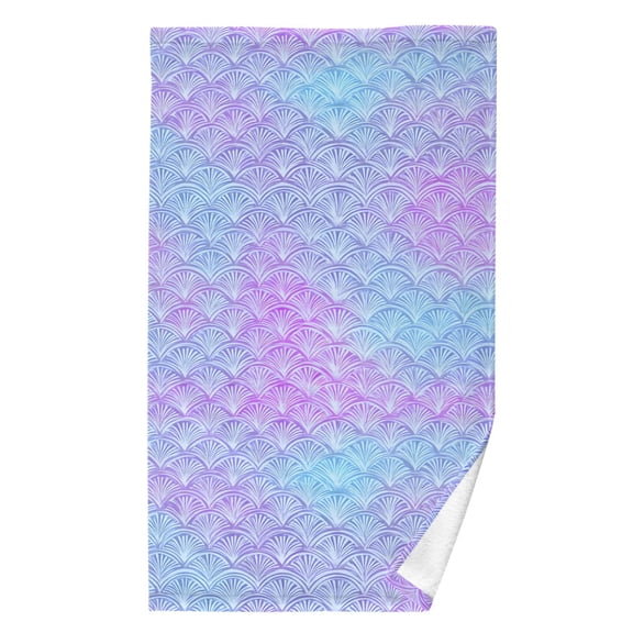 Ryvnso Gradient Scale Pattern Cotton Hand Towel Absorbent Face Bath Towels for Beach Pool Sports