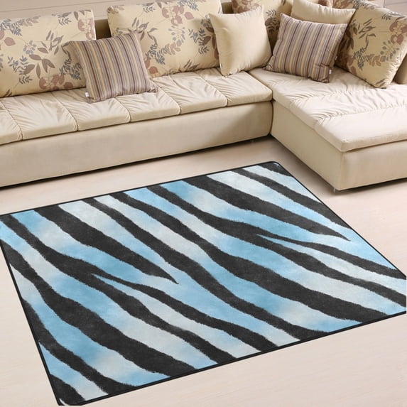 Ryvnso Gradient Zebra Pattern Area Rug Floor Mats Non-Slip Home Carpet 63 x 48 inch