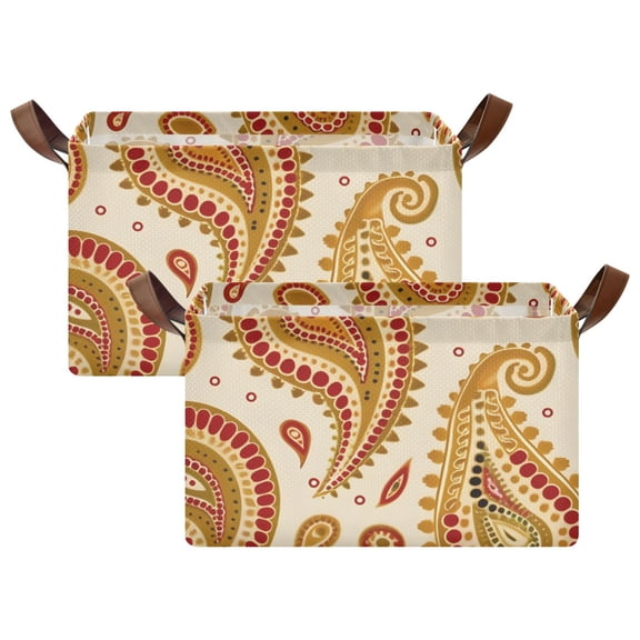 Ryvnso Graffiti Boho Storage Bins Large Basket Foldable Cube Toys Organizer with Handles 2 PCs