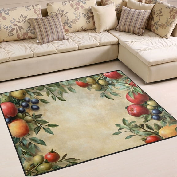Ryvnso Grape Fruits Area Rug Floor Mats Non-Slip Home Carpet 63 x 48 inch