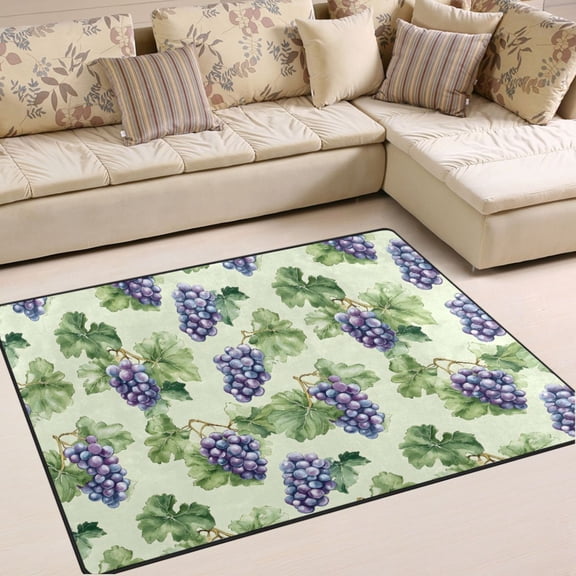 Ryvnso Grape Leaves Area Rug Floor Mats Non-Slip Home Carpet 80 x 58 inch