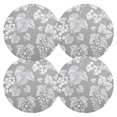 thumbnail image 1 of Ryvnso Grape Pattern on Gray Round Plate Mats Dining Table Placemat Set of 4 for Holiday Decoration, 1 of 7