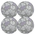 thumbnail image 1 of Ryvnso Grape Print on Gray Round Plate Mats Dining Table Placemat Set of 4 for Holiday Decoration, 1 of 7