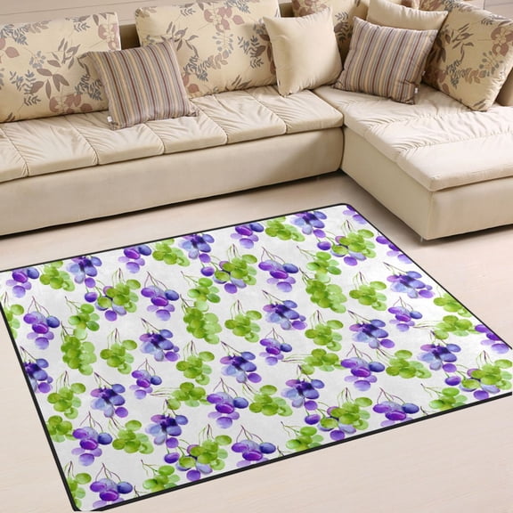 Ryvnso Grapes Area Rug Floor Mats Non-Slip Home Carpet 63 x 48 inch