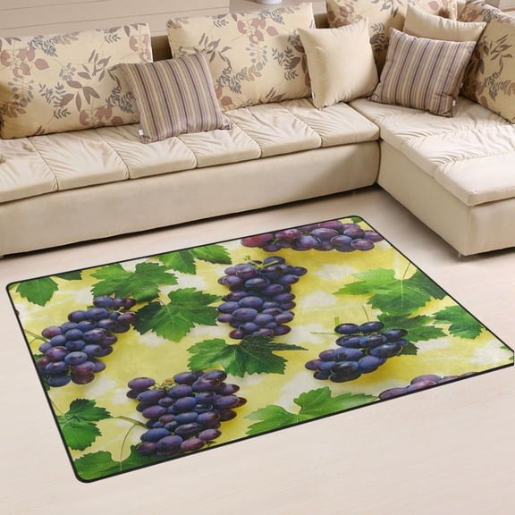 Ryvnso Grapes Fruit Area Floor Mat Non-Slip Carpet Soft Rugs Doormats 60" x 39"