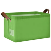 Ryvnso Grass Green Background Storage Bins Large Basket Foldable Cube Toys Organizer with Handles 1 PC