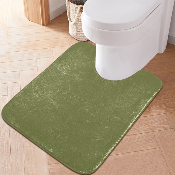 Ryvnso Grass Green Bathroom Shaggy Rugs Toilet U Shape Mat Soft Contour Rug 20"x24"