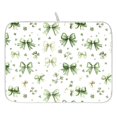 thumbnail image 1 of Ryvnso Green Bows Dish Drying Mat for Kitchen Countertop 16x18 Small Dish Pad Drainer Rack Dish Sink Mats, 1 of 7